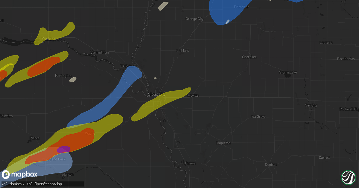 Hail map in Lawton, IA on June 29, 2026
