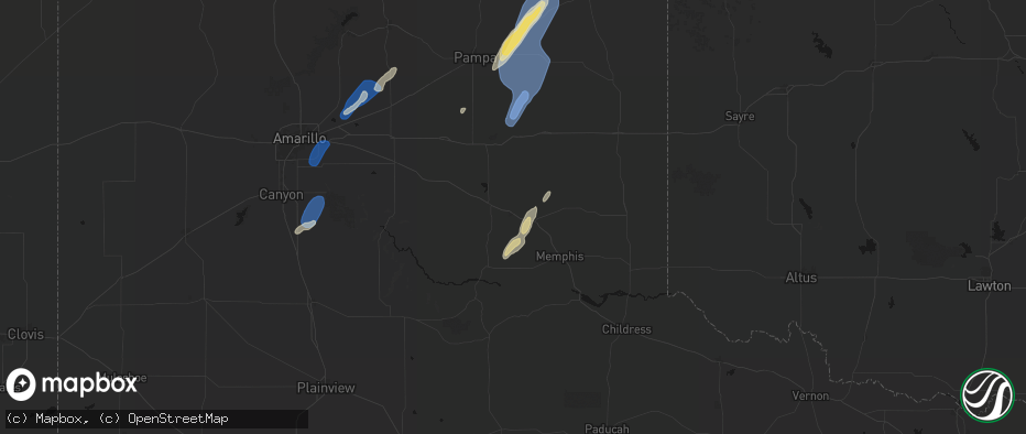 Hail map in Lelia Lake, TX on June 29, 2026