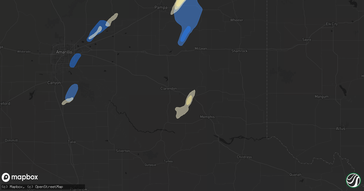 Hail map in Lelia Lake, TX on June 29, 2026