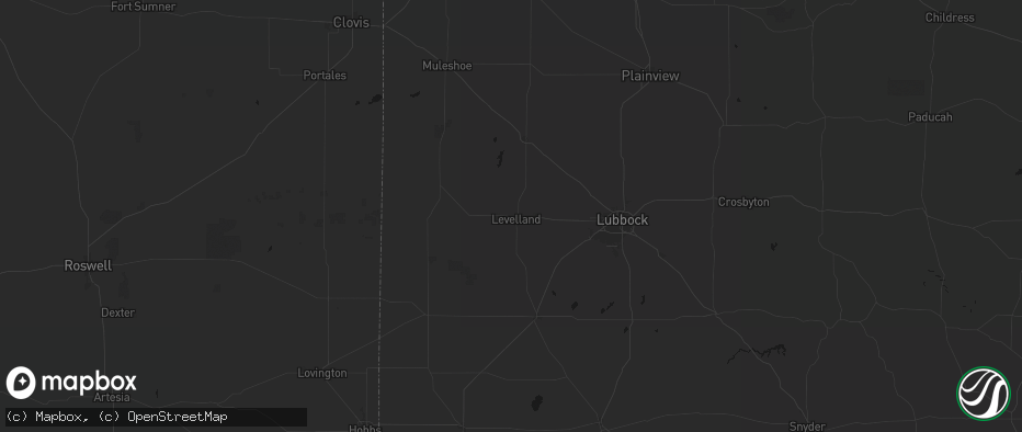 Hail map in Levelland, TX on June 29, 2026