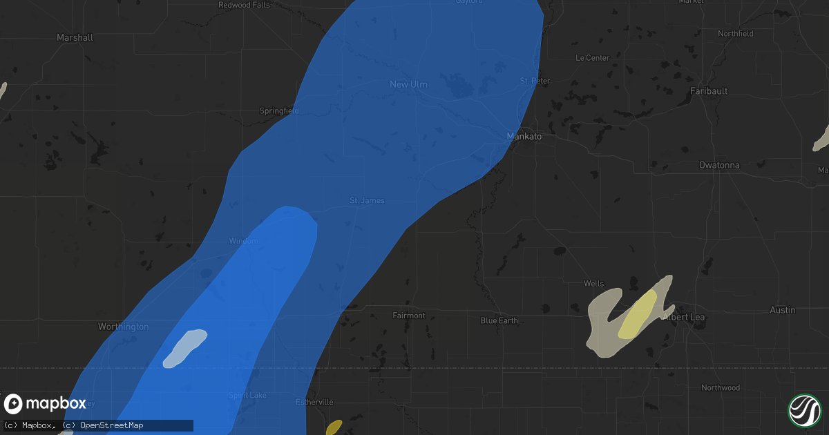 Hail map in Lewisville, MN on June 29, 2026