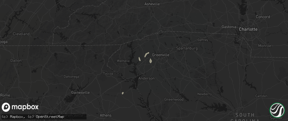 Hail map in Liberty, SC on June 29, 2026