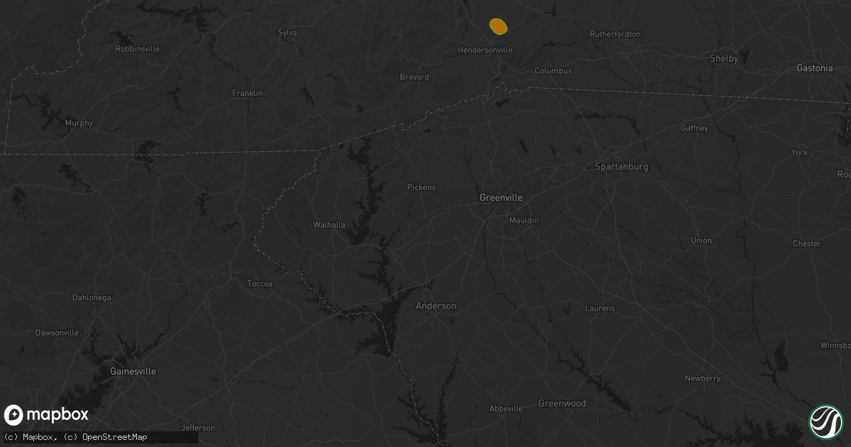 Hail map in Liberty, SC on June 29, 2026