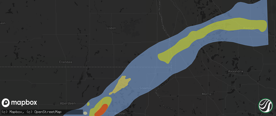Hail map in Lidgerwood, ND on June 29, 2026