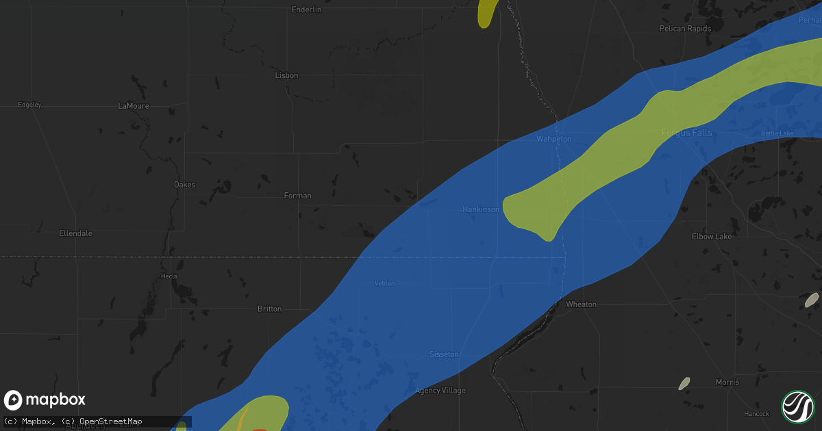 Hail map in Lidgerwood, ND on June 29, 2026