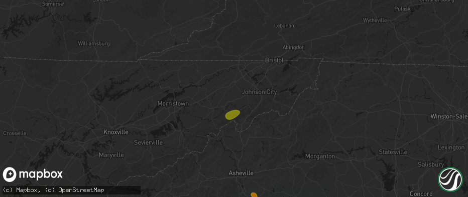 Hail map in Limestone, TN on June 29, 2026
