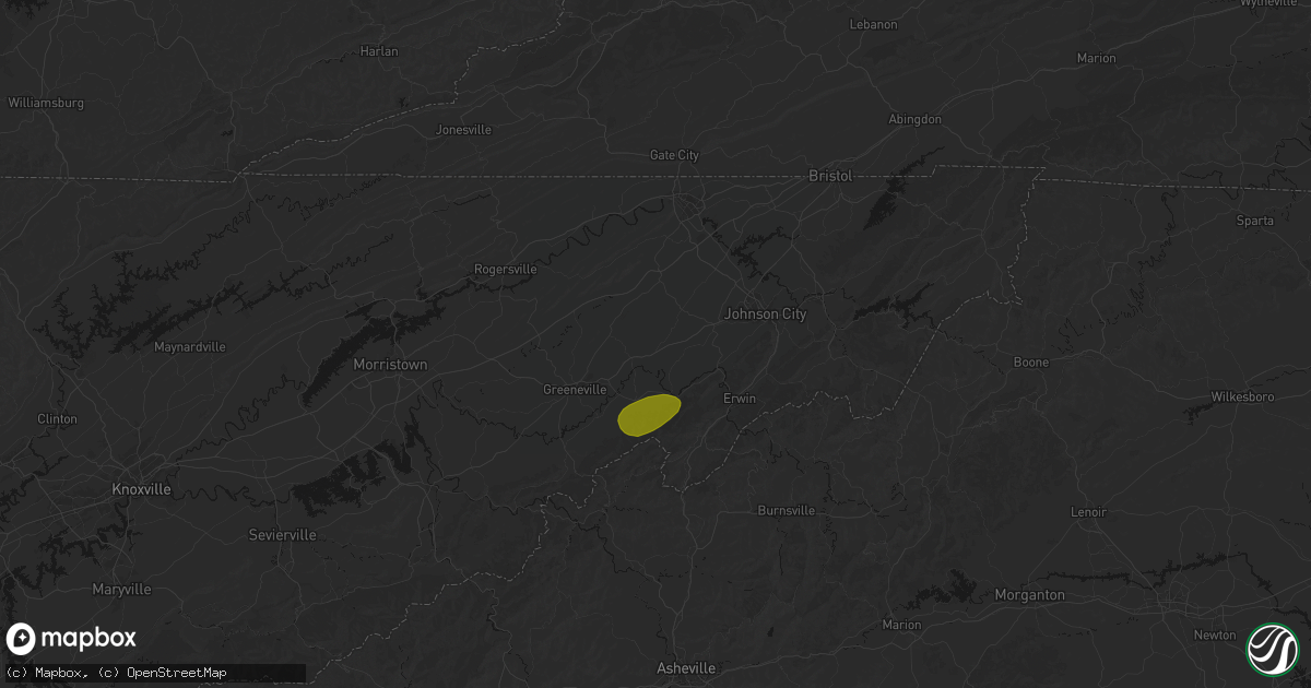 Hail map in Limestone, TN on June 29, 2026