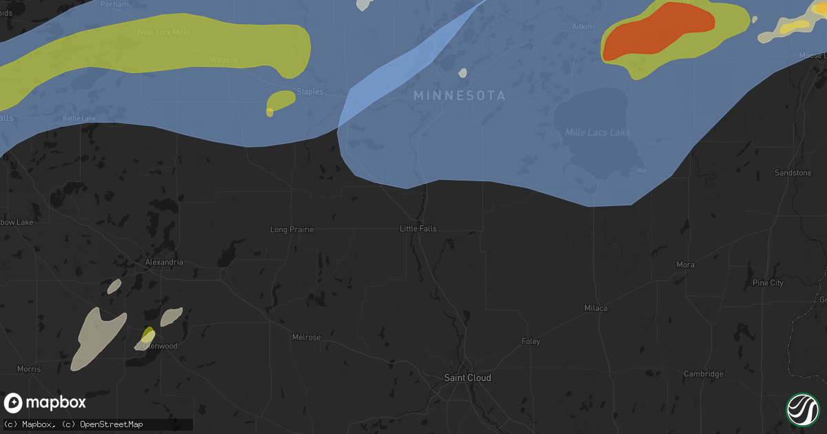 Hail map in Little Falls, MN on June 29, 2026