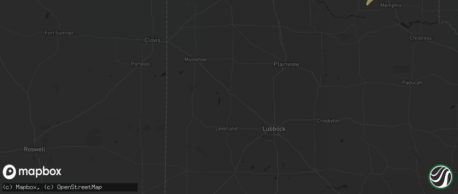 Hail map in Littlefield, TX on June 29, 2026