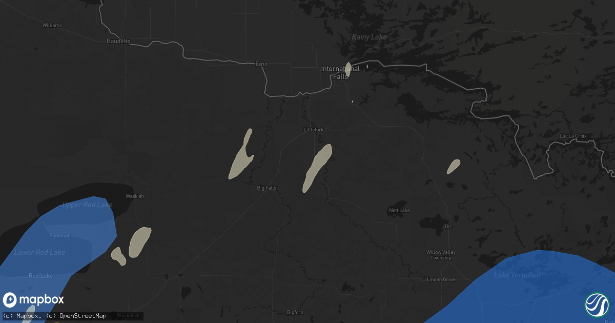 Hail map in Littlefork, MN on June 29, 2026