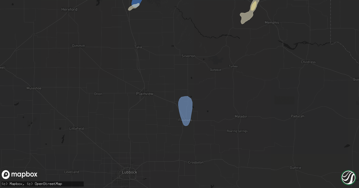 Hail map in Lockney, TX on June 29, 2026