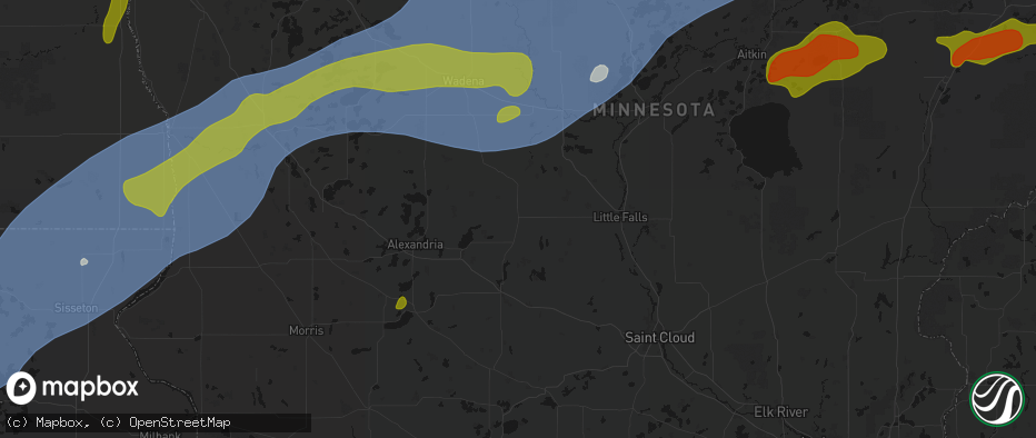 Hail map in Long Prairie, MN on June 29, 2026