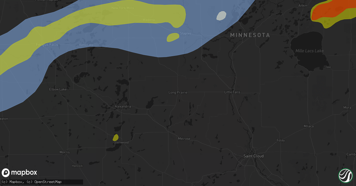 Hail map in Long Prairie, MN on June 29, 2026