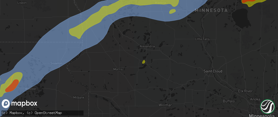Hail map in Lowry, MN on June 29, 2026