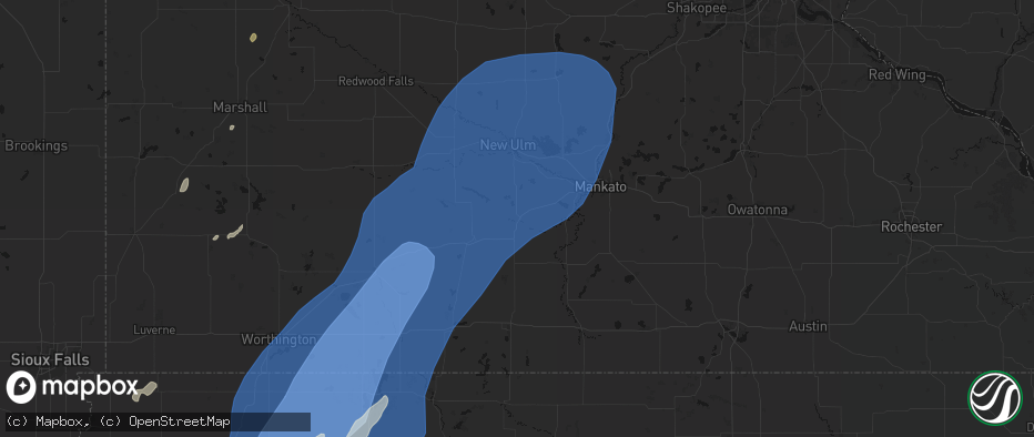 Hail map in Madelia, MN on June 29, 2026
