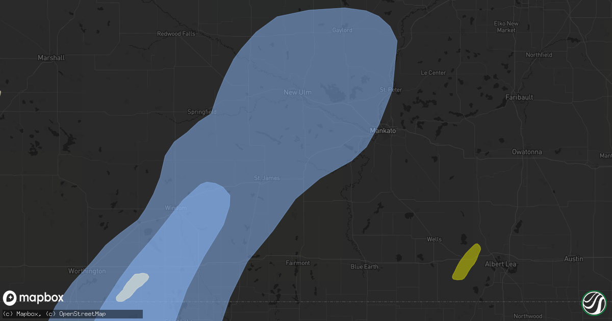 Hail map in Madelia, MN on June 29, 2026