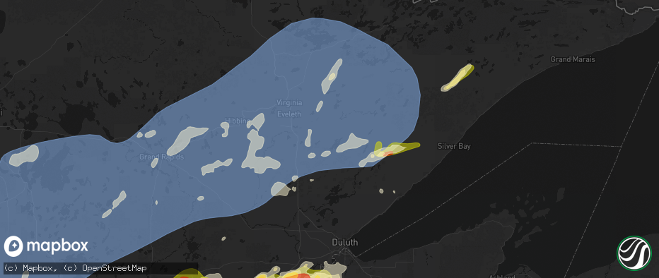 Hail map in Makinen, MN on June 29, 2026