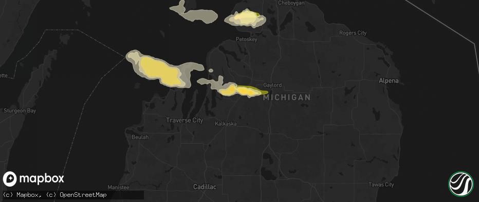 Hail map in Mancelona, MI on June 29, 2026