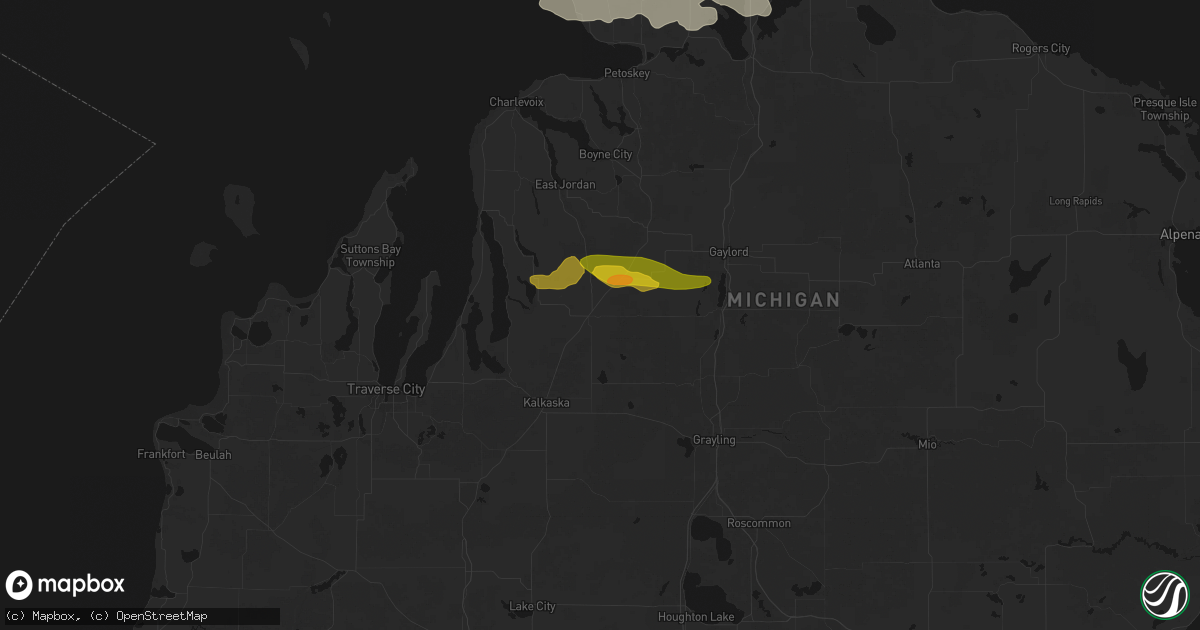 Hail map in Mancelona, MI on June 29, 2026