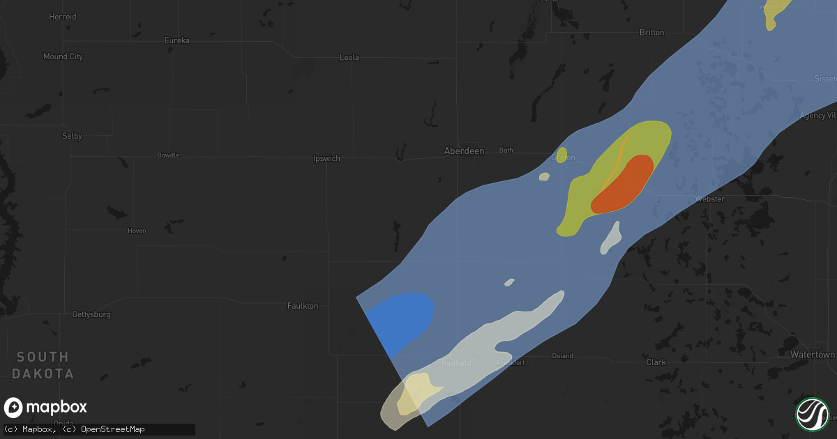 Hail map in Mansfield, SD on June 29, 2026