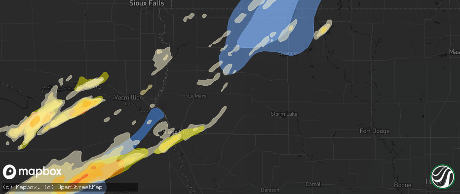Hail map in Marcus, IA on June 29, 2026