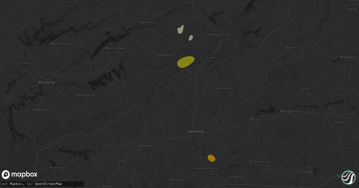 Hail map in Marshall, NC on June 29, 2026