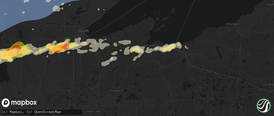 Hail map in Mason, WI on June 29, 2026