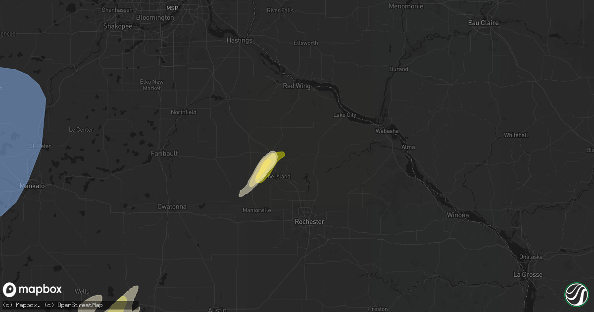 Hail map in Mazeppa, MN on June 29, 2026