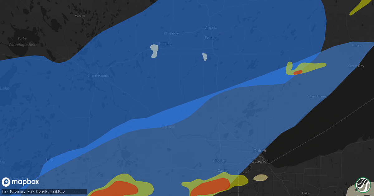 Hail map in Meadowlands, MN on June 29, 2026