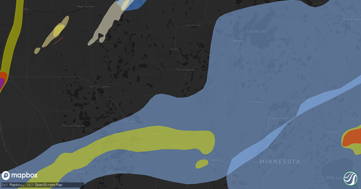 Hail map in Menahga, MN on June 29, 2026