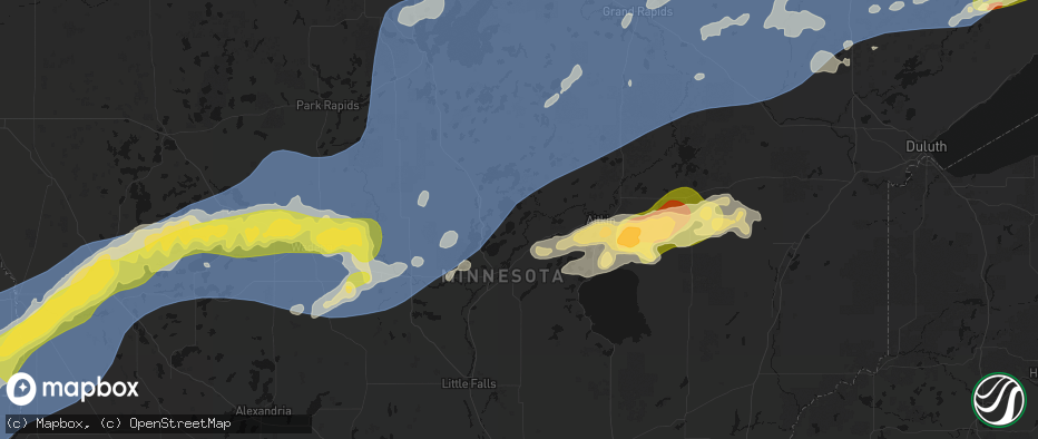 Hail map in Merrifield, MN on June 29, 2026