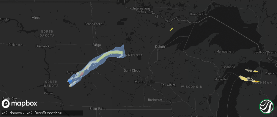 Hail map in Minnesota on June 29, 2026