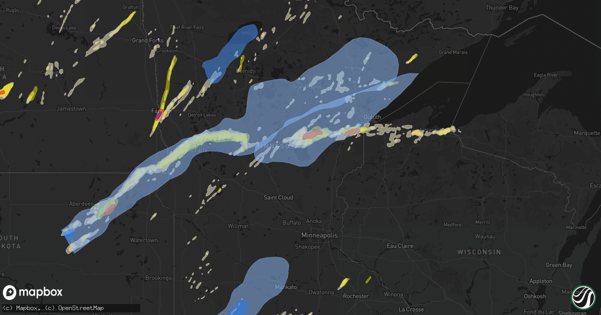 Hail map in Minnesota on June 29, 2026