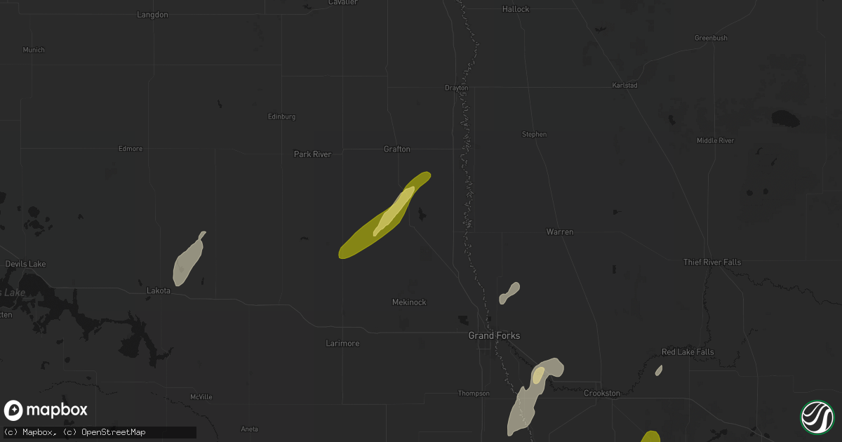 Hail map in Minto, ND on June 29, 2026