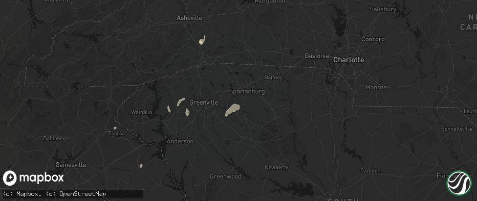 Hail map in Moore, SC on June 29, 2026
