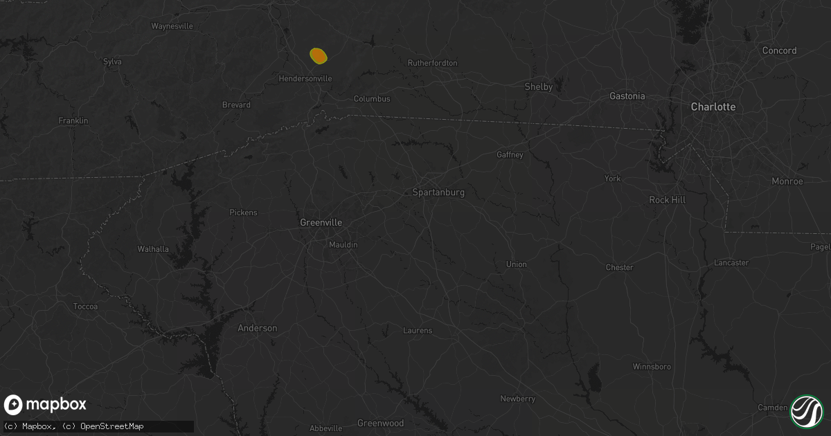 Hail map in Moore, SC on June 29, 2026