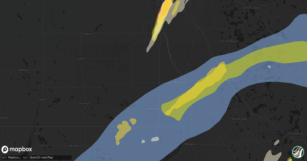 Hail map in Mooreton, ND on June 29, 2026