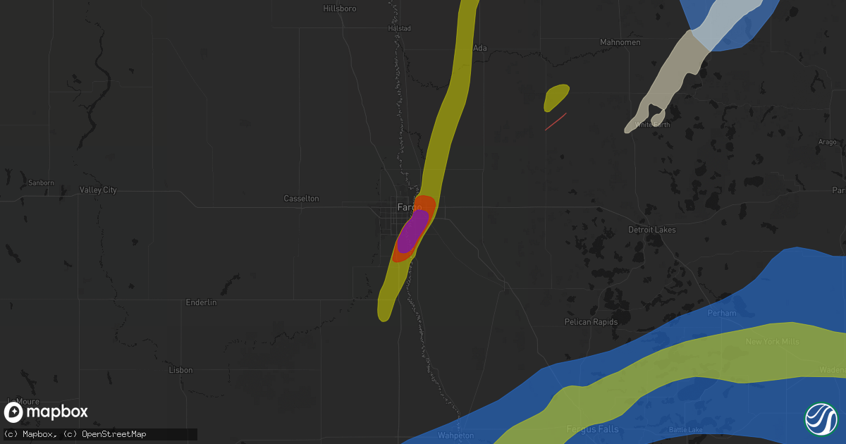 Hail map in Moorhead, MN on June 29, 2026