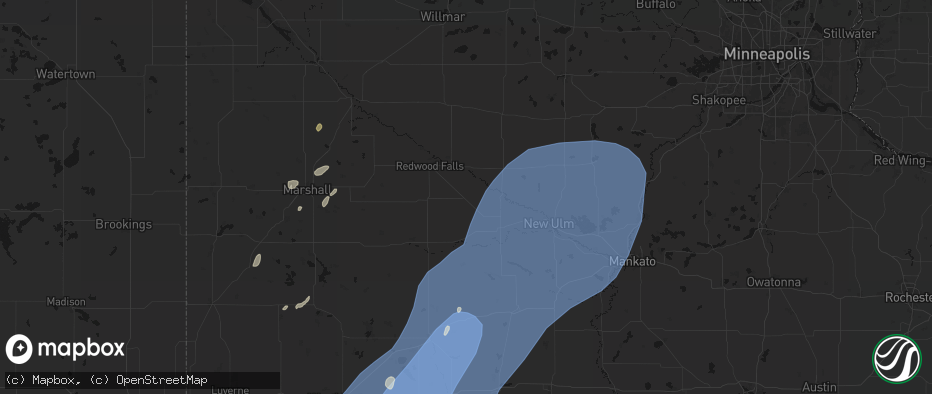 Hail map in Morgan, MN on June 29, 2026