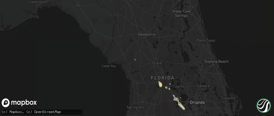 Hail map in Morriston, FL on June 29, 2026