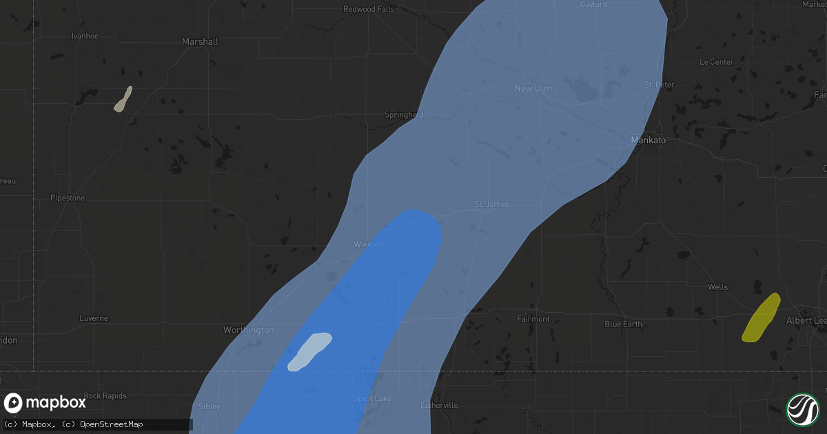 Hail map in Mountain Lake, MN on June 29, 2026