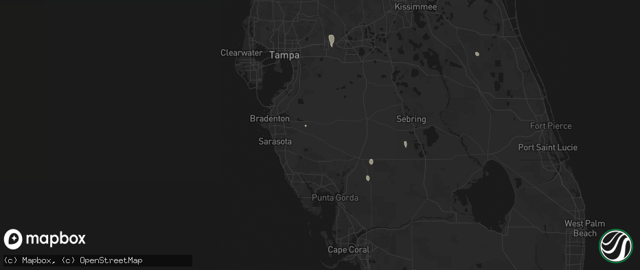 Hail map in Myakka City, FL on June 29, 2026