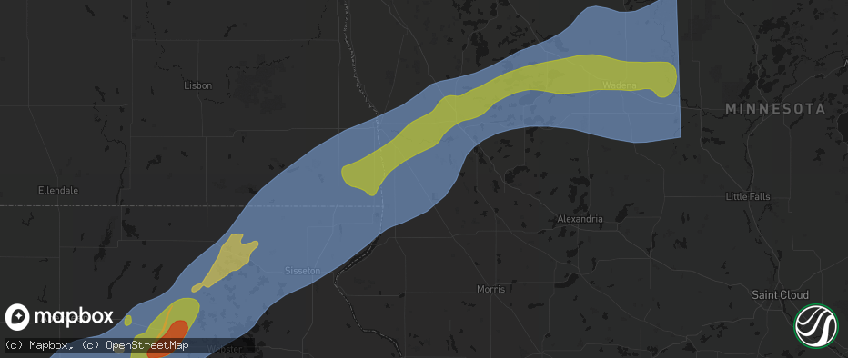 Hail map in Nashua, MN on June 29, 2026