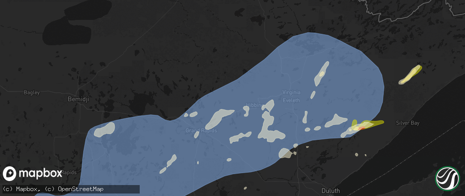 Hail map in Nashwauk, MN on June 29, 2026