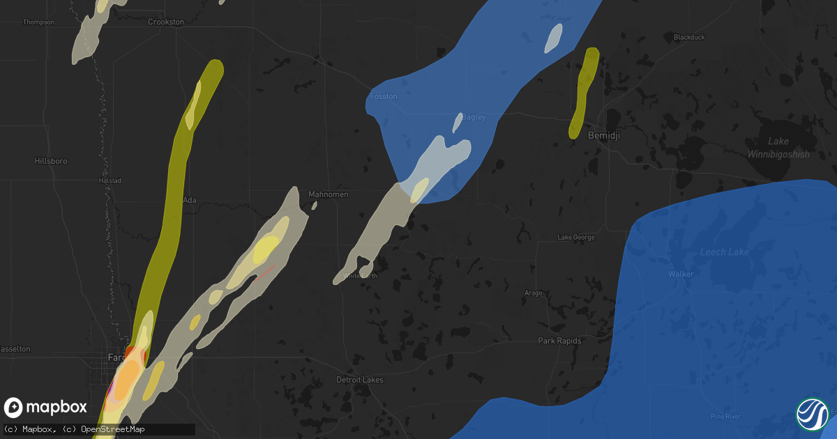 Hail map in Naytahwaush, MN on June 29, 2026