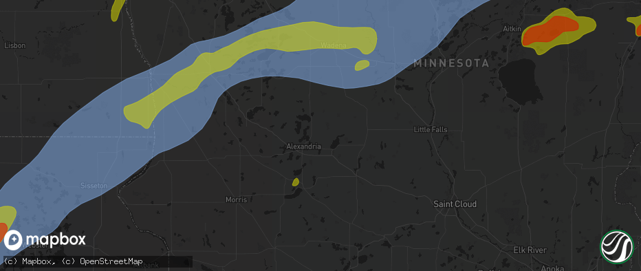 Hail map in Nelson, MN on June 29, 2026