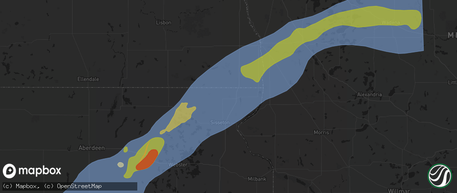 Hail map in New Effington, SD on June 29, 2026