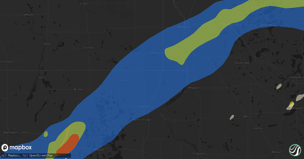 Hail map in New Effington, SD on June 29, 2026