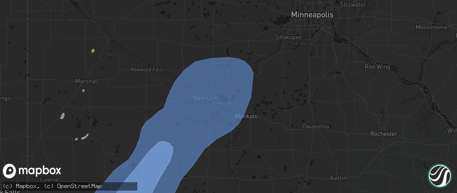 Hail map in Nicollet, MN on June 29, 2026