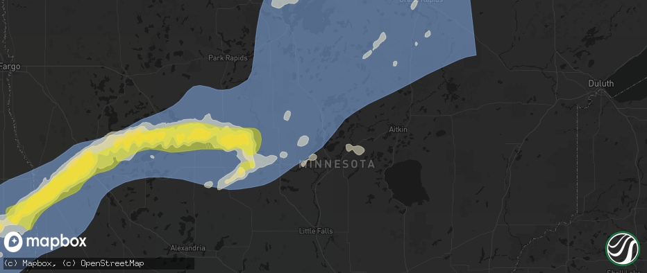 Hail map in Nisswa, MN on June 29, 2026